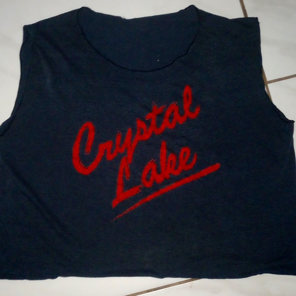 Crystal lake black/red vintage tee T-shirt top size XL XXL 1x - Picture 1 of 1